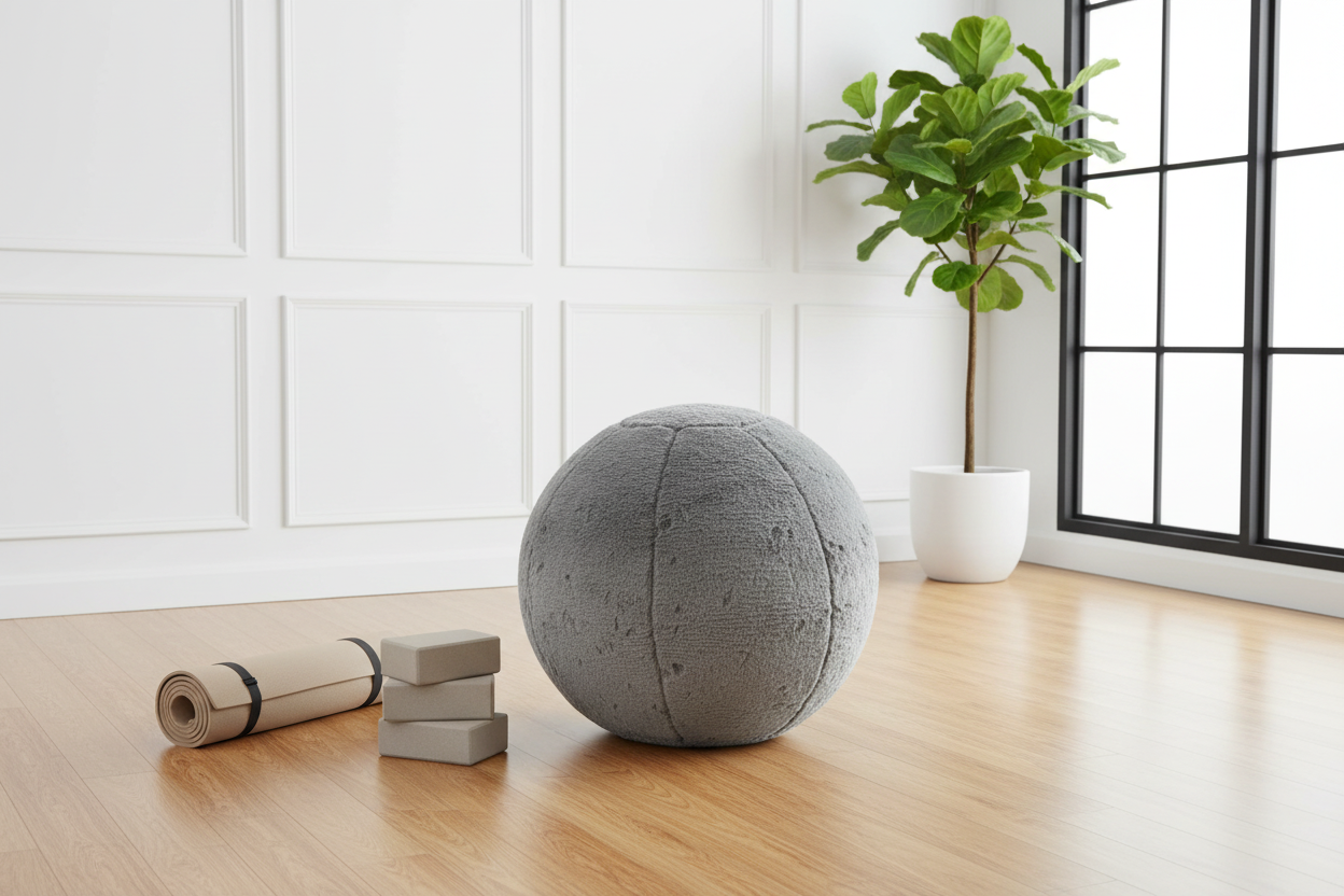 Style & Strength Ball – Chinchilla Faux Fur Seat for Home, Office & Exercise.