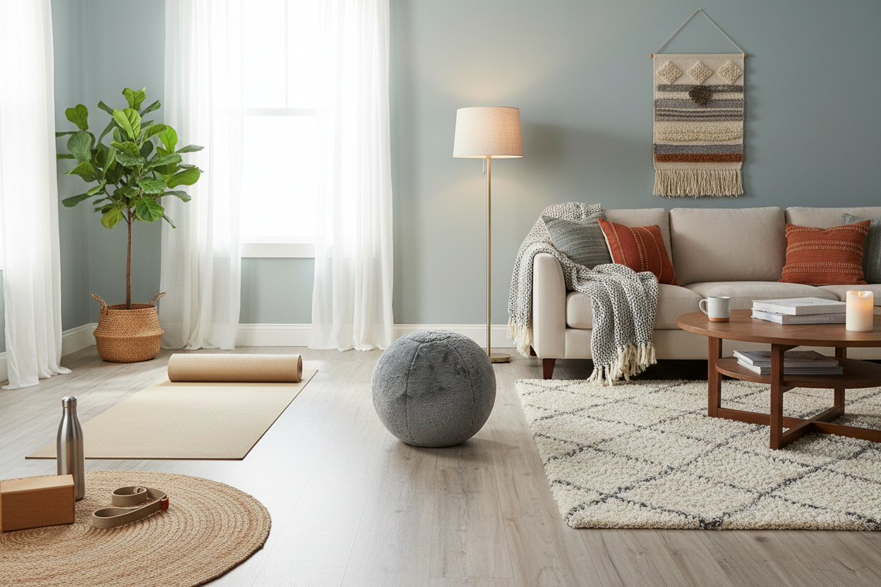 Style & Strength Ball – Chinchilla Faux Fur Seat for Home, Office & Exercise.