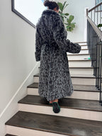 Elegant Luxurious Soft Faux Mink Robe – Indoor/Outdoor Wear, Unisex - MINKO 12 Black Leopard