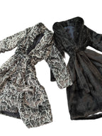 Elegant Luxurious Soft Faux Mink Robe – Indoor/Outdoor Wear, Unisex - MINKO 11 Black