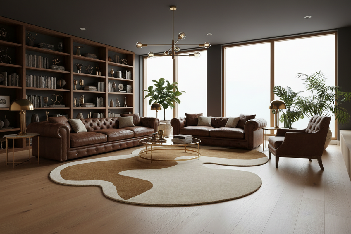 Hand-Tufted Ivory Gold Wool & Viscose Area Rug | Beluga Design 43