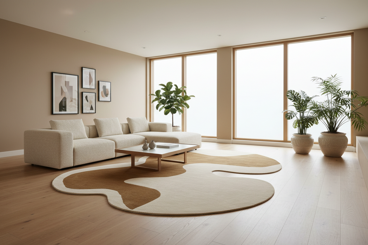 Hand-Tufted Ivory Gold Wool & Viscose Area Rug | Beluga Design 43