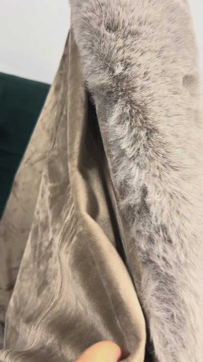 Luxe Cozy Mocha Chinchilla Faux Fur Throw Blanket – Ultra-Soft Plush Bedspread