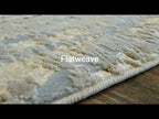 Polyester Gold Viscose Blend Safari Zebra Animal Print Rug/Carpet - Style# Maximus 187 - Color-Changing Flat Weave Rug