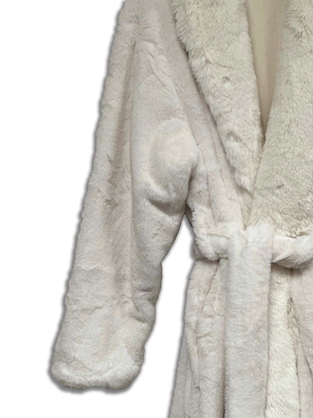 Faux Fur Luxury Long Sleeve Robe / Coat Off White