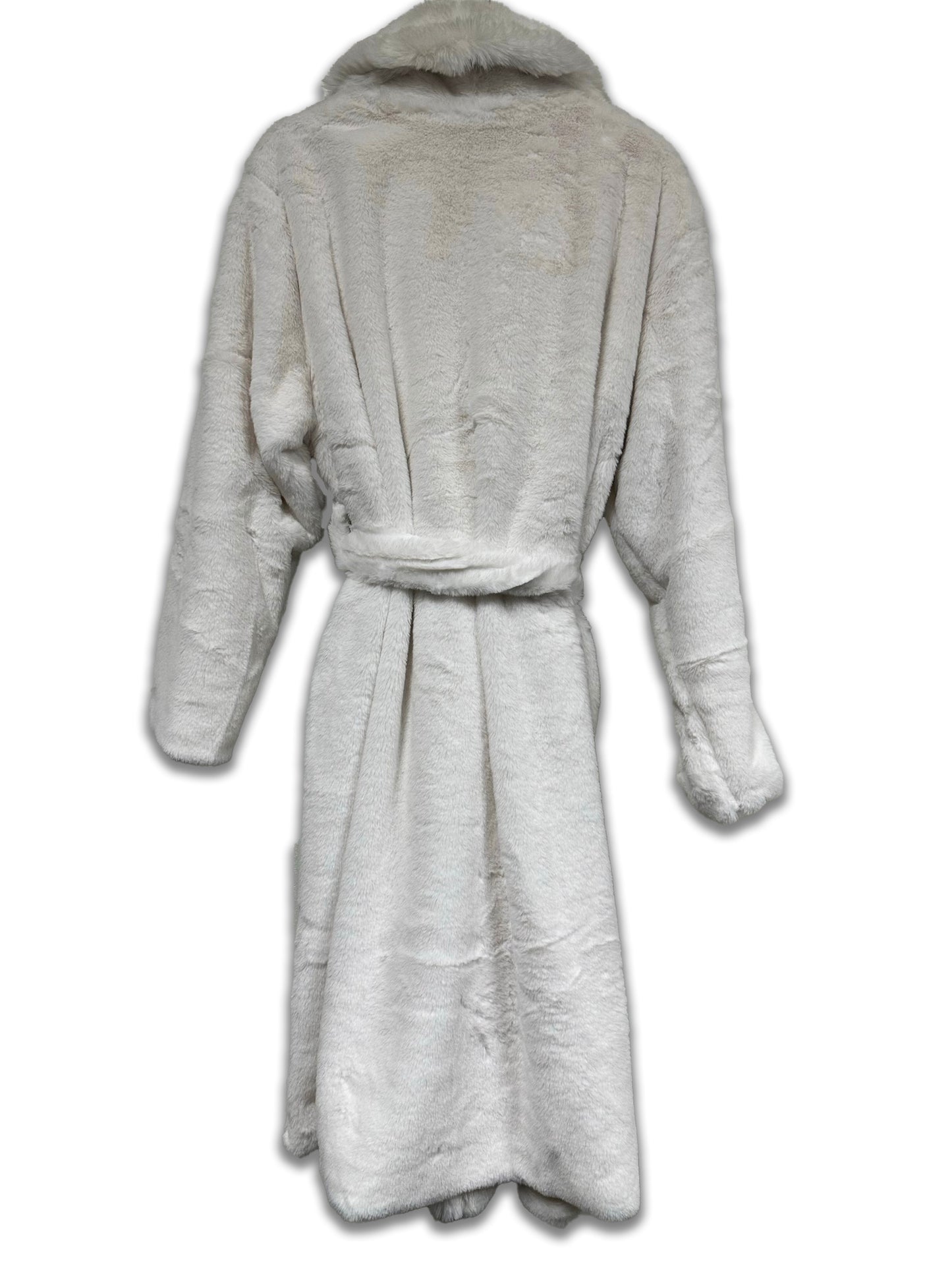 Faux Fur Luxury Long Sleeve Robe / Coat Off White