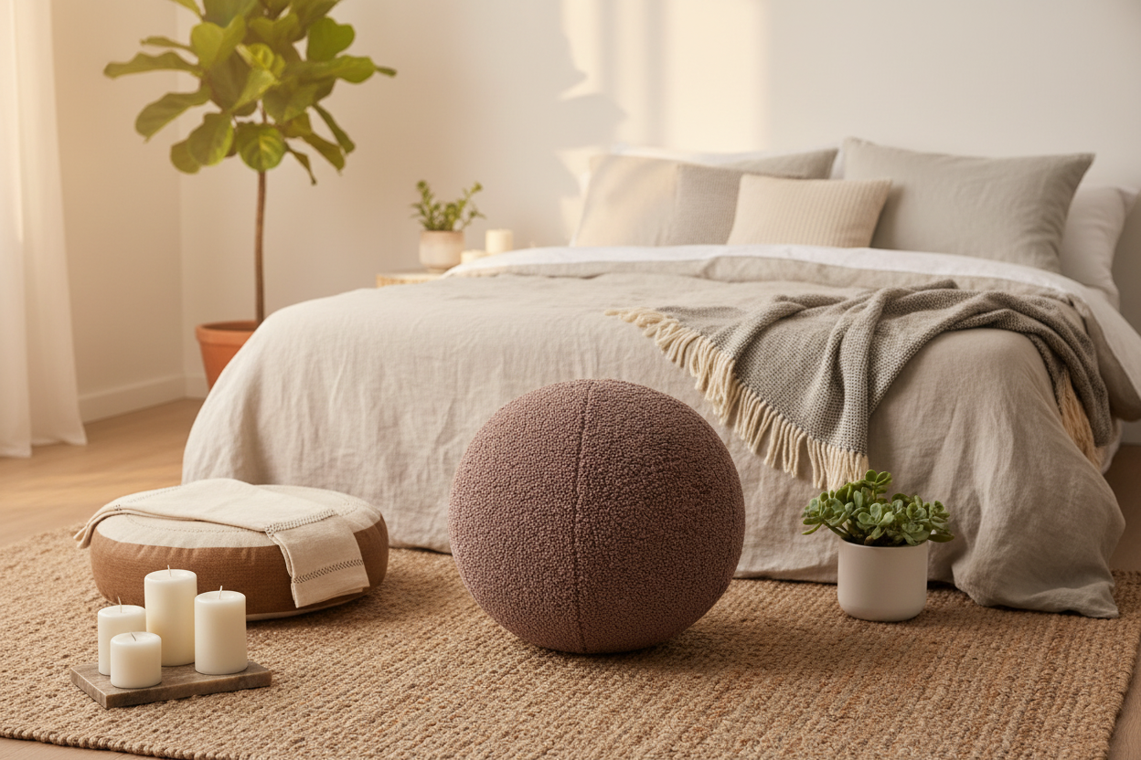 Style & Strength Ball – Lamb Faux Fur Seat for Home, Office & Exercise.