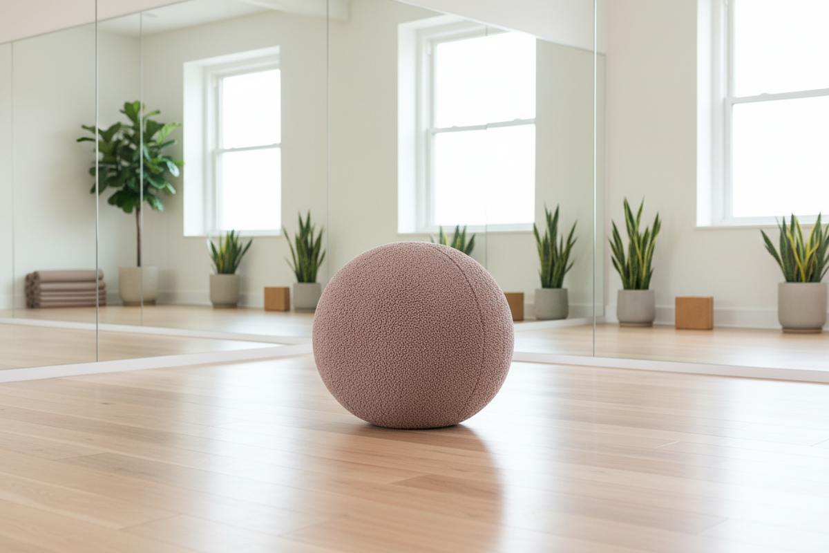 Faux Fur Yoga Ball Chair with Washable Cover, 65 cm