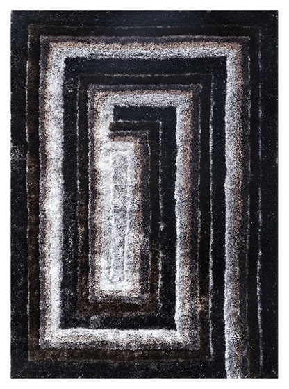 Shaggy Viscose Hand-Tufted Area Rug – Brown & Silver | SVD-81