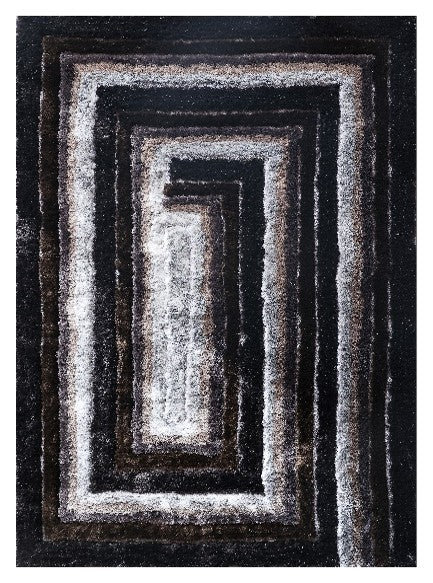 Shaggy Viscose Hand-Tufted Area Rug – Brown & Silver | SVD-81