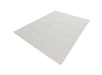 Soft White/  Cream Rug with Bohemian Motif and High-Low Texture - TIA 101.
