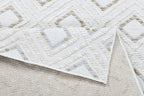 Soft Cream Rug with Brown and Beige Bohemian Motif and High-Low Texture - TIA 106.