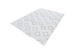 Soft Cream Rug with Brown and Beige Bohemian Motif and High-Low Texture - TIA 106.