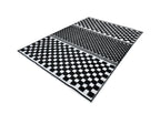 Bohemian Cream Rug – Black Geometric Pattern with Raised High-Low Detail - TIA 108.