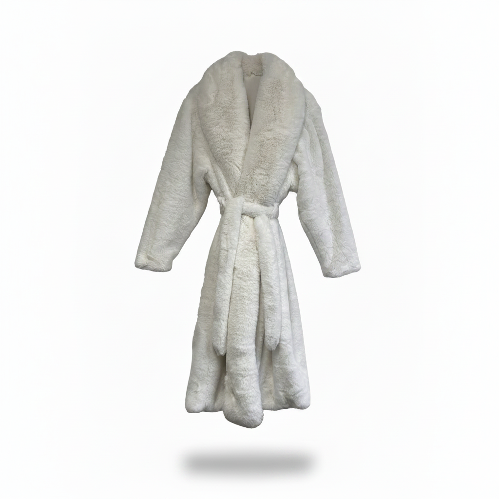 Gray bathrobe on a white background