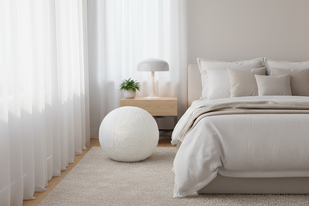 Style & Strength Ball – Chinchilla Faux Fur Seat for Home, Office & Exercise.