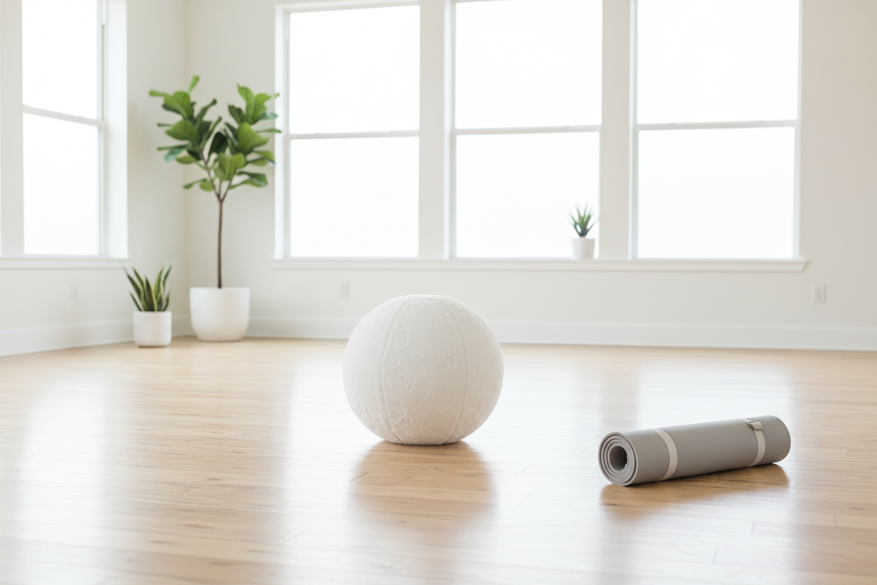 Style & Strength Ball – Chinchilla Faux Fur Seat for Home, Office & Exercise.