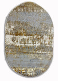 Polyester Gold Viscose Blend Oval Shape Rug/Carpet - Style# Maximus 02427C00 - Color-Changing Flat Weave Rug