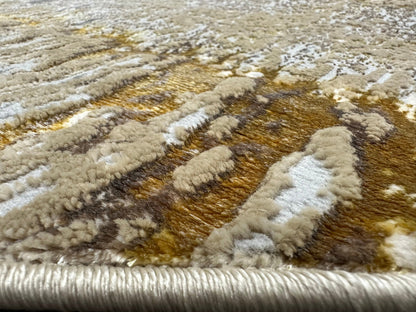 Polyester Gold Viscose Blend Oval Shape Rug/Carpet - Style# Maximus 02427C00 - Color-Changing Flat Weave Rug