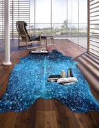 Vegan Metallic Shinny Glow Faux Hide/Cowhide Area Rug/Carpet