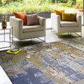 Golden Watercolor Changing Abstract Designed Soft Cozy Gray Beige  Area Rug/Carpet