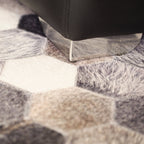 Vegan Geometric Gray Black Faux Hide/Cowhide Area Rug/Carpet