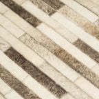 Vegan Patchwork Beige Brick Print Faux Hide/Cowhide Area Rug/Carpet