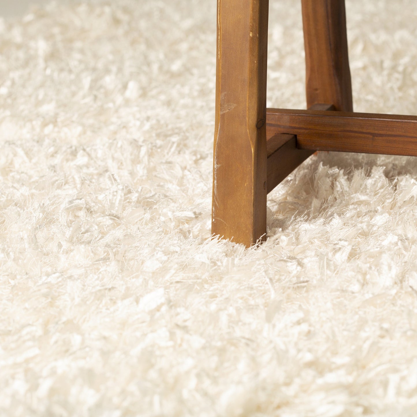 Crystal Shine Shag Plush Fluffy Ribbon Area Rug/ Carpet