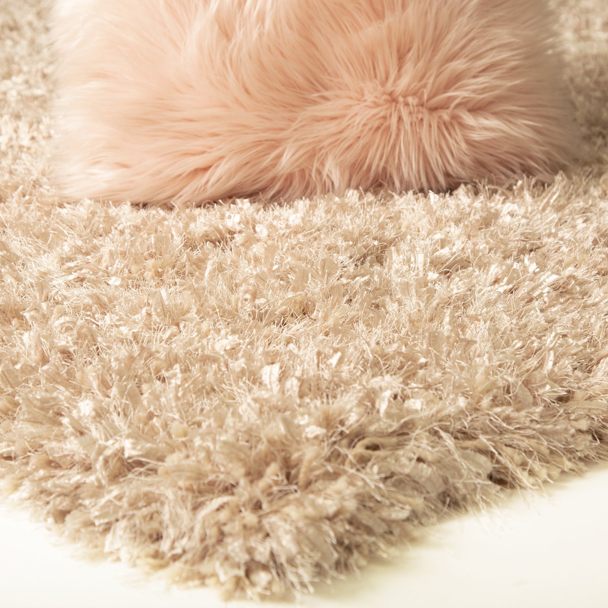 Crystal Shine Shag Plush Fluffy Ribbon Area Rug/ Carpet