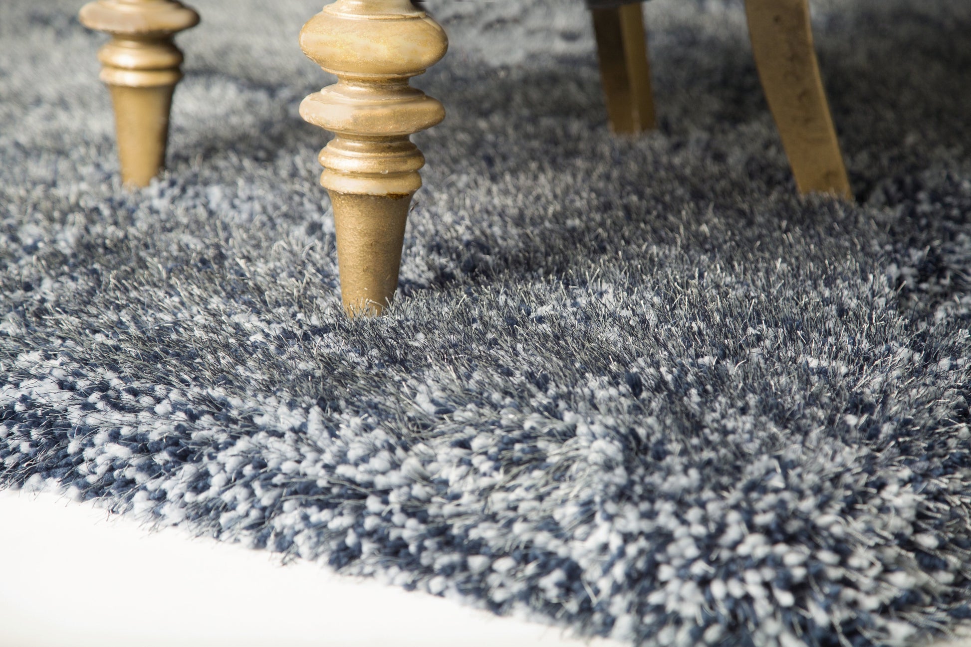 Plush Fluffy Soft Shinny Multi Textural Shag Area Rug/Carpet Gray/Blue