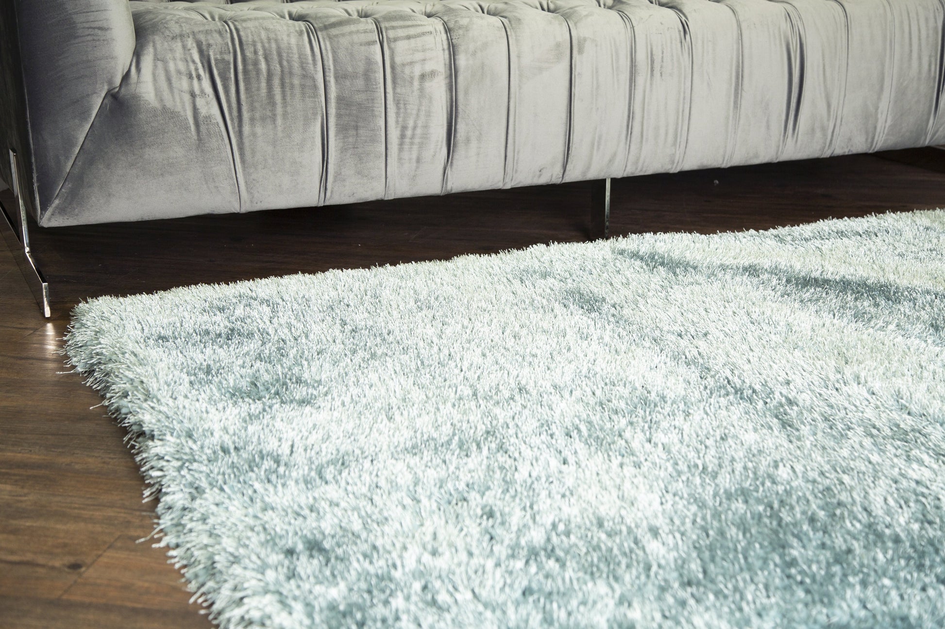 Plush Fluffy Soft Shinny Multi Textural Marine Blue Shag Area Rug/ Carpet