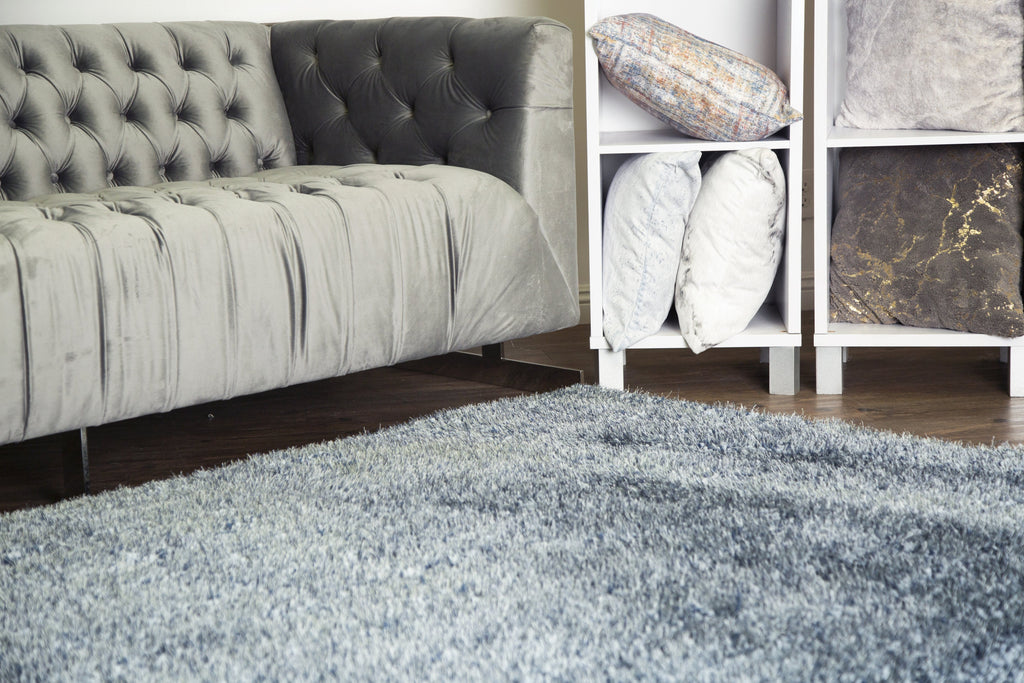 Plush Fluffy Soft Shinny Multi Textural Gray/Silver Shag Area Rug/Carpet