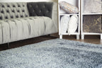 Plush Fluffy Soft Shinny Multi Textural Gray/Silver Shag Area Rug/Carpet