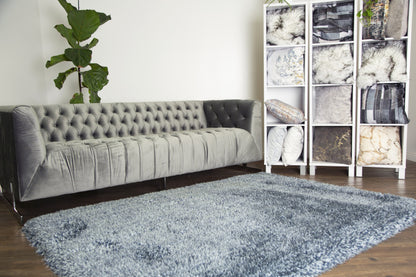 Plush Fluffy Soft Shinny Multi Textural Gray/Silver Shag Area Rug/Carpet