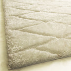 Plush Fluffy Shine 3D Geometric Dimond Shag Area Rug/Carpet White