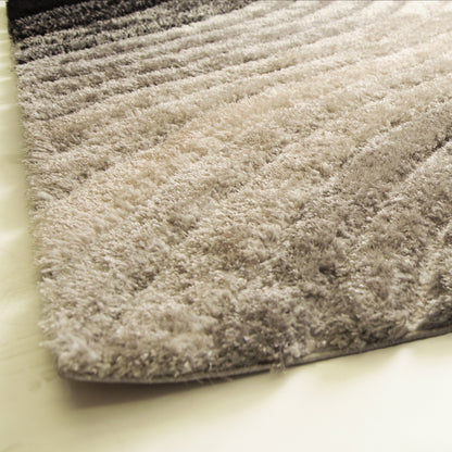 Plush Fluffy Shine 3D Wave Silver Shag Area Rug/Carpet