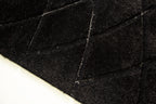 Plush Fluffy Shine 3D Geometric Dimond Shag Area Rug/Carpet Balck
