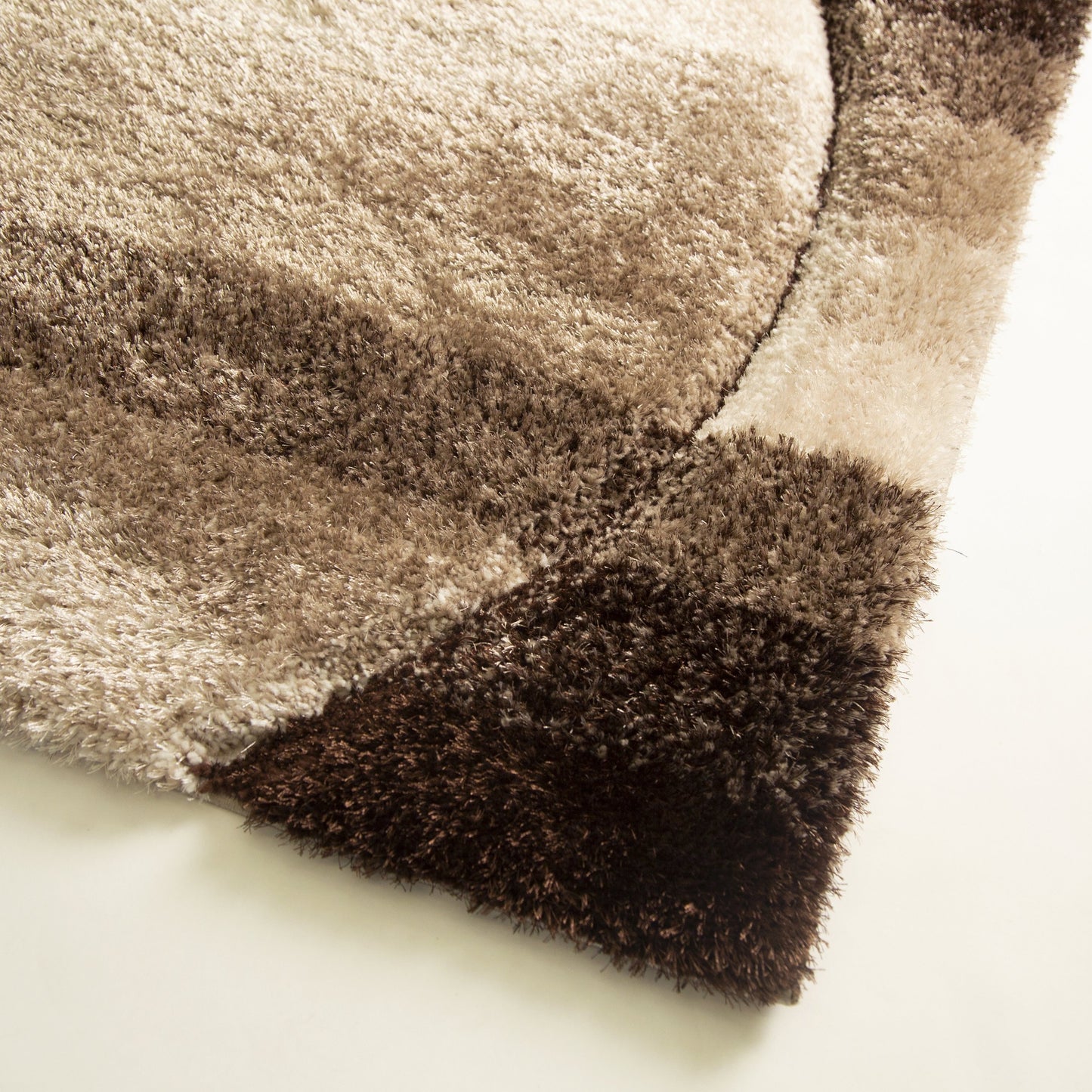 Plush Fluffy Shine 3D Earth Tone/Brown/Beige Shag Area Rug/Carpet