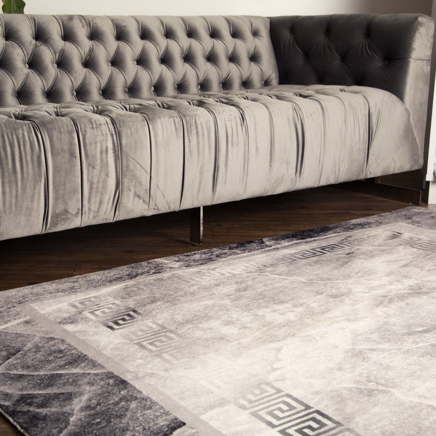 Black Gray and White Soft Plush Fluffy Lattice Design Area Rug/ Carpet