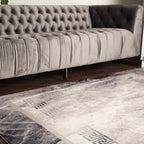 Black Gray and White Soft Plush Fluffy Lattice Design Area Rug/ Carpet