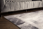 Black Gray and White Soft Plush Fluffy Lattice Design Area Rug/ Carpet