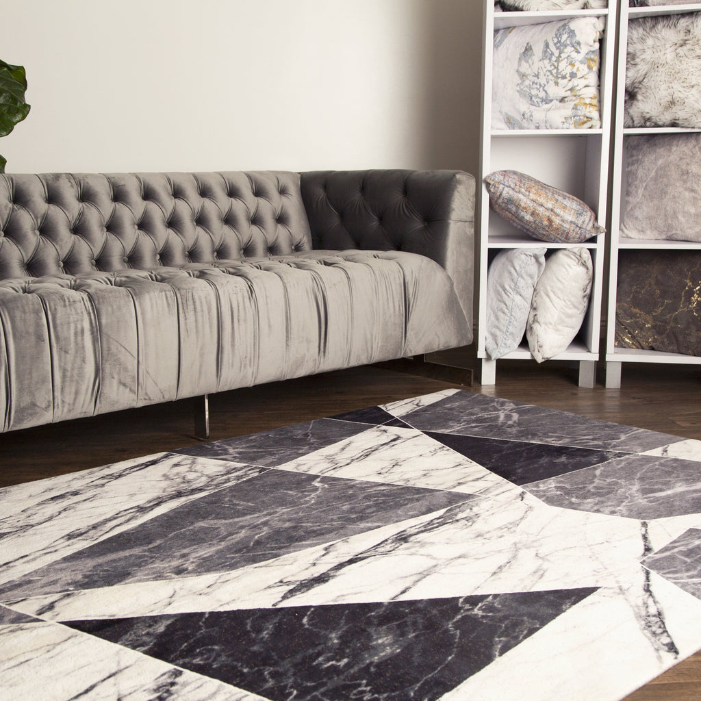 Ultra-soft Cozy Abstract Shimmery Foil Illuminating Area Rug/Carpet