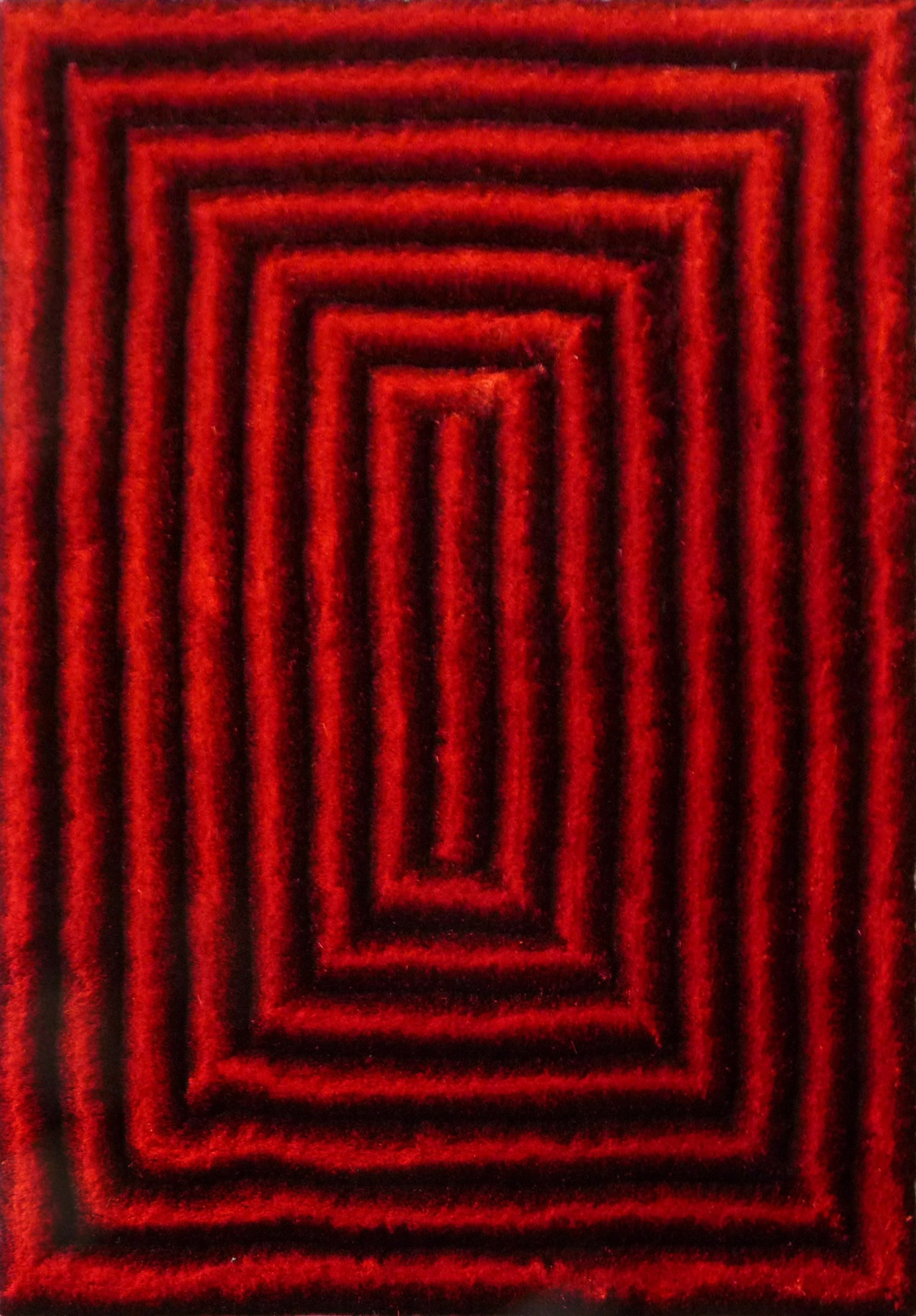 Soft Cozy Fluffy 3D Viscose Feel Geometric Design Shag Area Rug/Carpet 