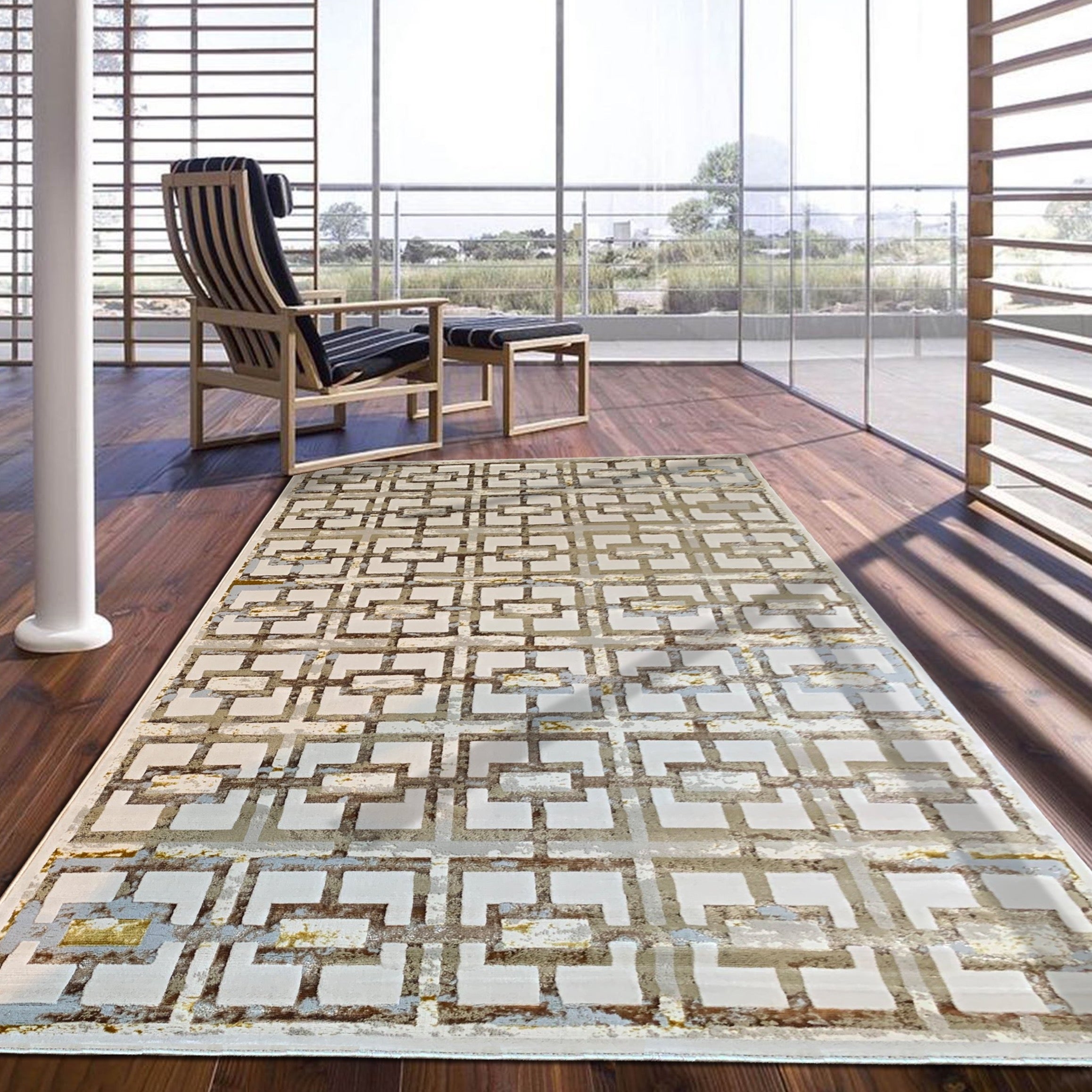 Shimmery Changing Geometric Ultra Soft Cozy Area Rug/Carpet