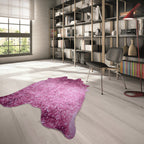 Vegan Metallic Shinny Glow Faux Hide/Cowhide Area Rug/Carpet