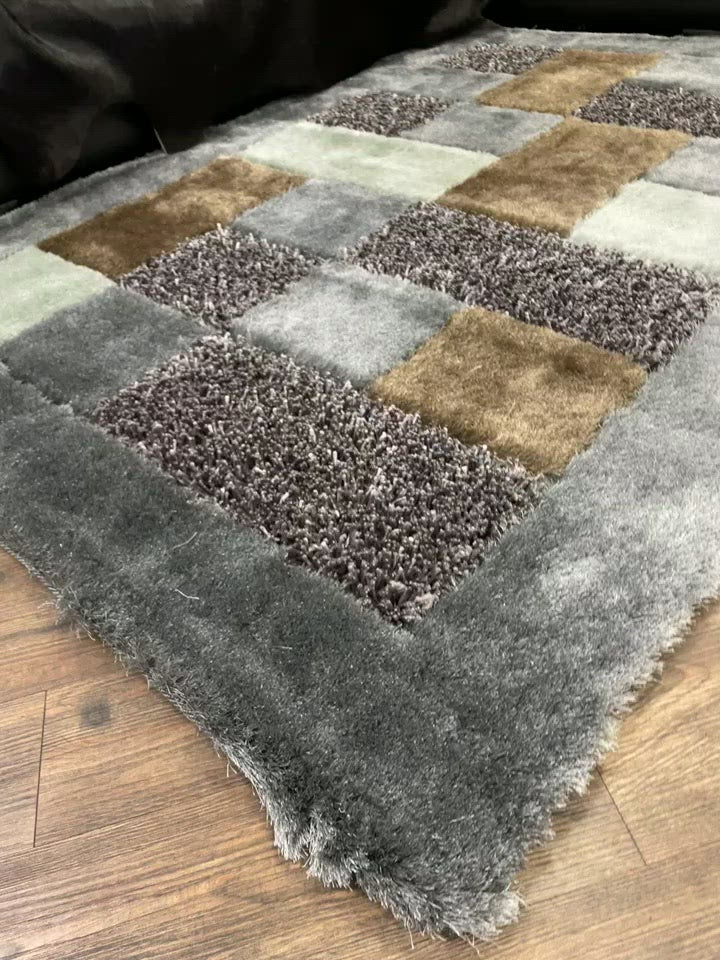 Square Plush Design Shag Area Rug/Carpet