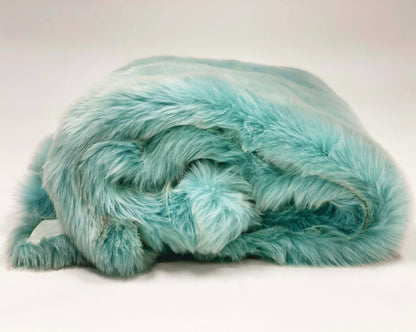 Soft Faux Gray Blue Fox Fur Throw/Blanket/ Quilt/ Coverlet