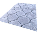 Touch of Silver Shag Area Rug/Carpet | Style# SR-720 - Crafted from 100% Polyester, Plush Fluffy Shine 3D Geometric Design