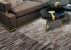 Handmade Fade Mocha White  Patchwork Cowhide Area Rug PCH207