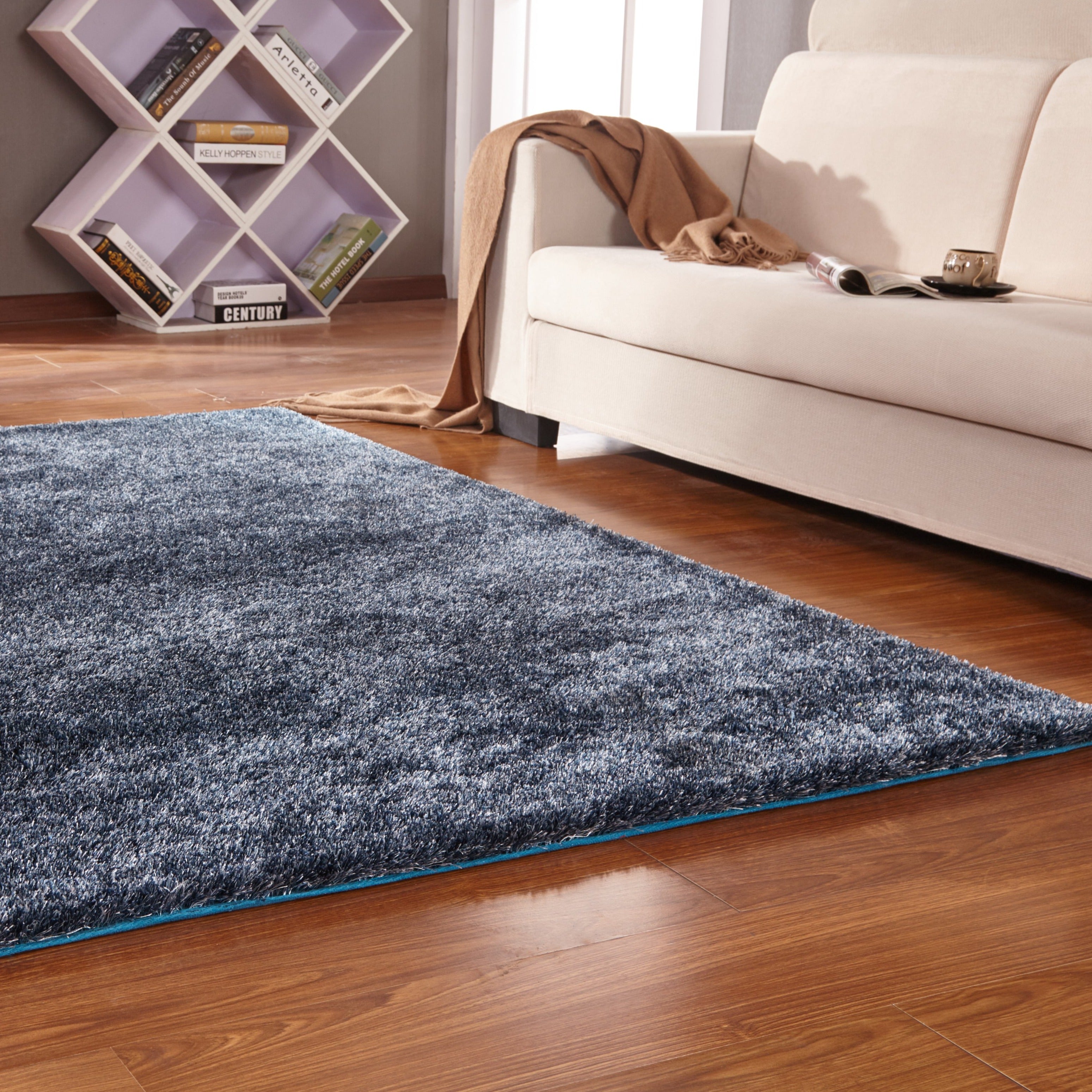 Soft Vibrant Shimmery Cozy Fluffy Plush Shag Area Rug/Carpet 